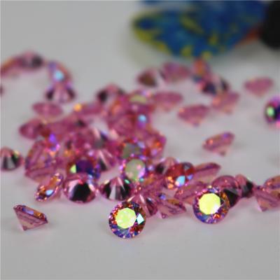 China Wholesale Incomparable Round Pink 10mm Gemstone ABcolour Beautiful Star ABcolor Fake Zircon Stone For High End Jewelry for sale