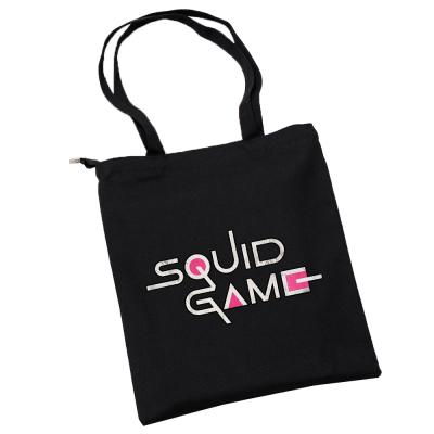 China Daily Used Squid Game Black And White Canvas Bag Leisure Canvas Shoulder Bag Portable Cross - Body for sale