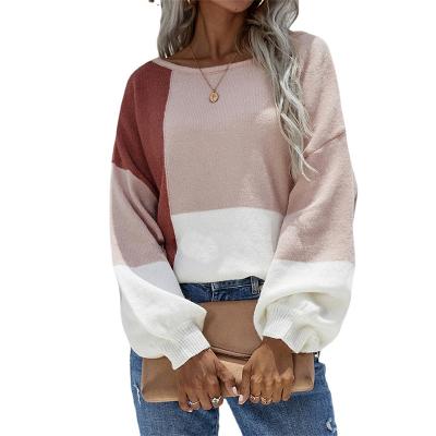 China Breathable Round Neck Back Lace Up Knit Winter Quilting Sweater For Pullovers Lady Sweater for sale