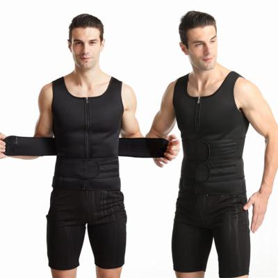 China Breathable Neoprene Men's Sweaty Corset Men's European and American Vest Waist Corset Fitness Chest Shapewear for sale