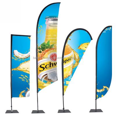 China Health Care Institute Sydney Marathon Polyester Flying Flag Christmas Feather Flag Advertising Merry Water Base Tire Shape 3x5ft Outdoor Custom Flag for sale