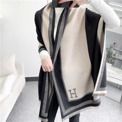 China Nordic Selling Warm Soft Comfortable Warm Winter Most Warm Pashmina Pashmina Cashmere Scarf Jacquard Horse Women Thick Warm Scarves And Shawls for sale