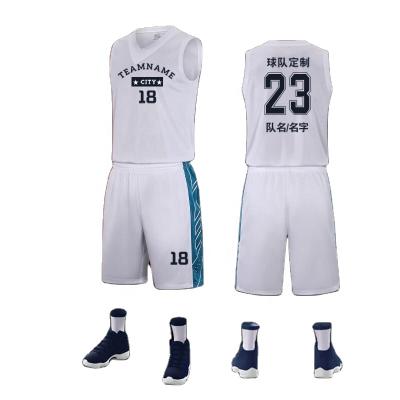 China Breathable basketball uniform set men sweat sports clothing vest style design basketball new logo for sale