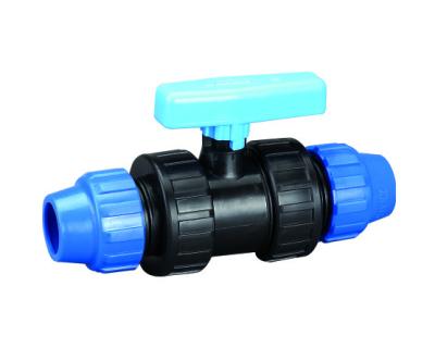 China General PP Squeeze Ball Valve For Farm Garden Greenhouse For Water Supply Irrigation System Single Union for sale