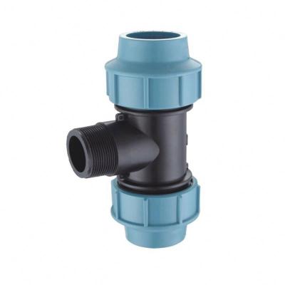 China china male tee pp compression fitting DN20-110MM for sale