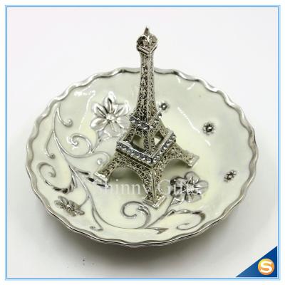 China New Non-Refillable Effiel Tower Design Metal Materials Jewelry Display Tray Set for sale