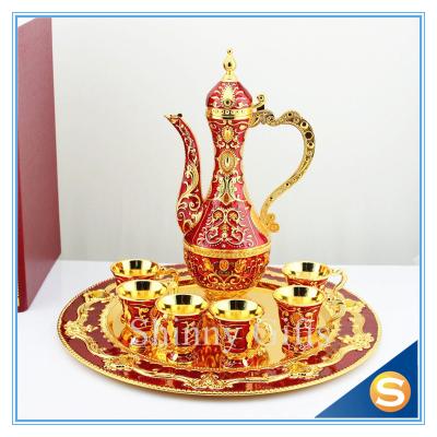 China Rose Design Wine Set Home Decorative Gold Ornament Wedding Metal Detector in Dubai TXX for sale