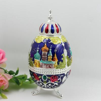 China Viable Shinny Gifts Metal Enamel Toothpick Holder Egg Shaped Toothpick Holder For Home Decoration for sale