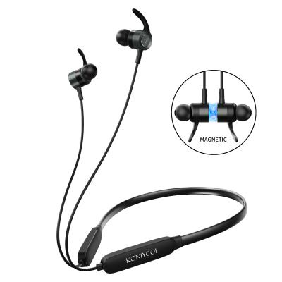 China Koniycoi KW90 Perfect Metal Noise Magnetic Neckband BT 5.0 200hours Standby Time Earbuds Powerful Sound Headphones For Music for sale