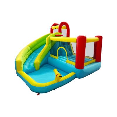 China Custom China Wholesale Outdoor Amusement Park Backyard Inflatable Water Slides Mini Bounce House With Blower for sale