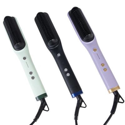 China Compact Hair Straighteners 2 In 1 Smoothing Iron Lcd Display Negative Ion Straightening Brush Curling Comb for sale