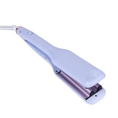 China Wave Hair Curling speeds Temperature Display Splint Negative Ion Curling Iron 3 Barrels W Wave Fluffy Curling Iron for sale