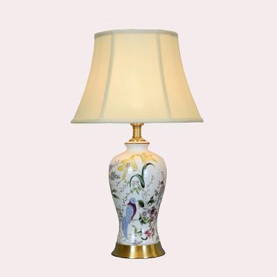 China New Fashion Decoration Porcelain Bedside Table Lamp Modern Chinese Home Design Ceramic Study Bedroom Light for sale