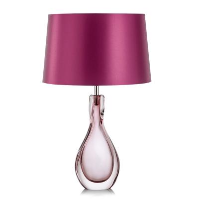 China New style modern luxury transparent romantic purple crystal glass bedroom table lamp living room glass table lamp for sale