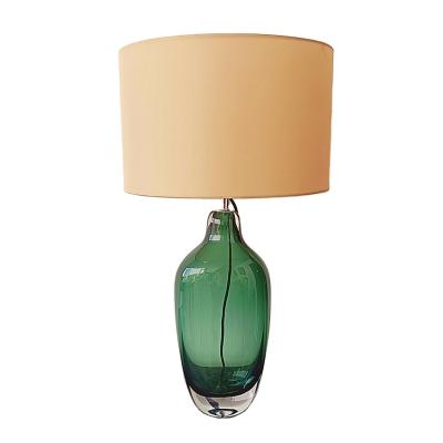 China European Modern Hotel Decoration Dark Green Body Chandelier Lamp Colorful Translucent Crystal Table Lamp for sale