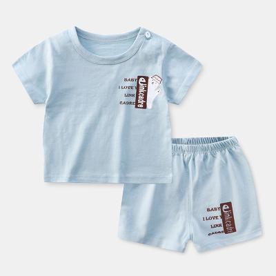 China 2021 New Cotton Kids Short Sleeve 100% Breathable Eco-friendly T-shirt And Shorts Set Custom Design Kid Clothing Sets for sale