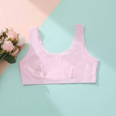 China 7-12 Years Antibacterial Girls Underwear Soft Cotton Bra For Kids Teenager Shaping Small Vest Underwear Puberty Clothing for sale