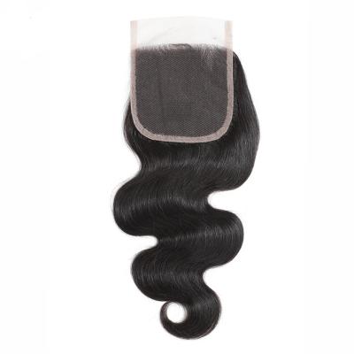 China Wholesale Body Wave Body Wave 4x4 Lace Up Brazilian Remy Hair Free/Middle/Three Part 8-22 Inch Closure Hair For Women Natural Color for sale