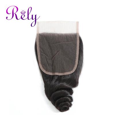 China Good Quality 100% Virgin Hair Loose Wave 4x4 Lace Closure Free/Middle/Three Part 8-22 Inch Color Natural Remy Brazilian Human Hair 4*4 Closure for sale