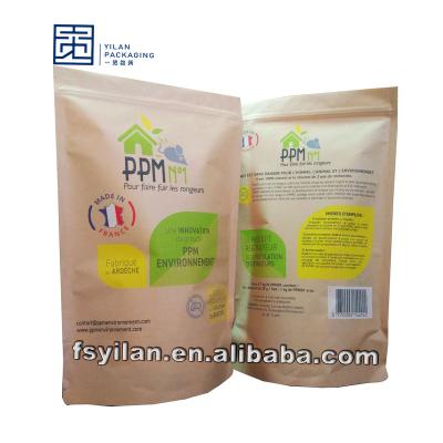 China Disposable Custom Biodegradable Paper Zip Lock Kraft Paper Bags for sale