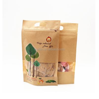 China Disposable Stand Up Pouch Made Of Kraft Paper With Window for sale