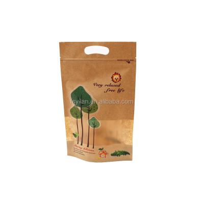 China Disposable Laminated Materials Kraft Paper Stand Up Pouch for sale