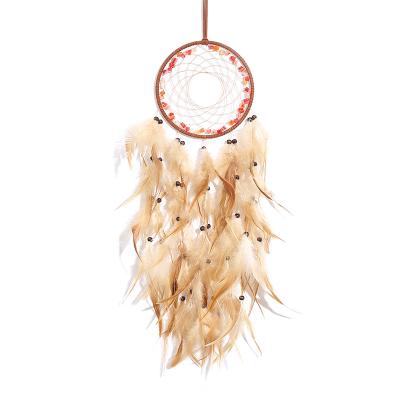 China Factory Hot Sales Minimalist Home Decor Handmade Wall Hanging White Dream Catcher Diameter 16cm With Light for sale