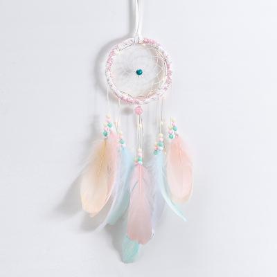 China Factory direct handmade feather dreamcatcher colorful feather dream catcher sale16cm for sale