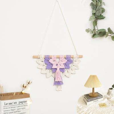 China Hot Selling Bohemian Handmade Bedroom Decoration Dreamy Macrame Rainbow Wall Hanging for sale