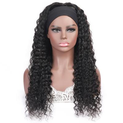 China Other King Beatty Hair Cheap Headband 100% Raw Virgin Hair Wigs For Black Woman Nature Color Deep Wave Wig for sale