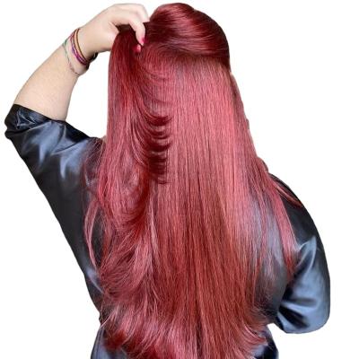 China Hot Selling Remy Brazilian Virgin Human Hair Wholesale Women Straight Black and Red Brown Custom Made Hair Wigs Natural Headband Wigs for sale