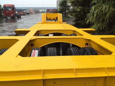 China 13m Length 100ton detachable flatbed gooseneck trailer for crane or excavator transport for sale