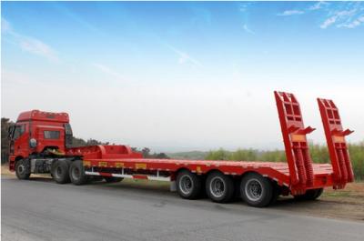 China 13m 3 axles 60 tons lowboy truck trailer / low loader lowbed semi trailer / excavator transport for sale