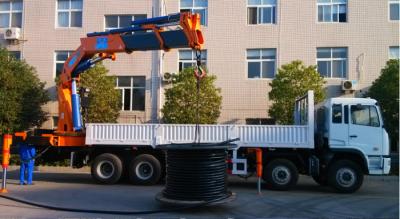 China Steel Tire Truck Mounted Crane / hydraulic truck crane with disc brake for sale