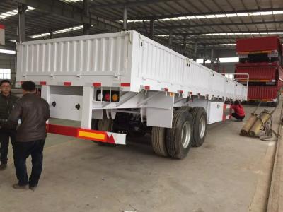 China CCC 2 Axles / 3 Axles double side wall clock cargo truck trailer with double coin for sale