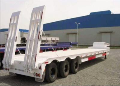 China 3 axles 100T Rear Loading Low Bed Trailers for Construction machinery Transportation for sale