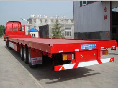 China 4 Axles 40ft flatbed trailer container semi trailer chassis high bed semi trailer with tubeless or radial tyre for sale