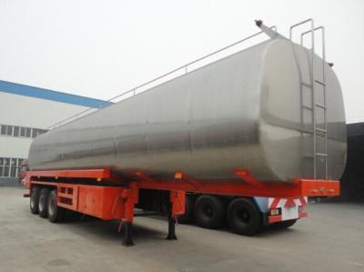 China 3 Axles Tank Semi Trailer With 45000 Liters Stainless Steel Oil Storage Tank for sale