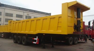 China Rear Tipping Heavy Duty Dump Trailer , Dual Line Braking System Commercial Dump Trailers for sale