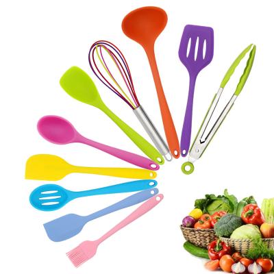 中国 Kitchen Accessories 10pcs/set Silicone Kitchen Utensils Set Silicone Viable Viable Cozinh Silicone Heat Resistant Spatula 販売のため