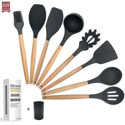 China Factory Direct Sale Viable 8 Pieces Viable High Quality Silicone Utensils Nonstick Heat Resistant Nonstick Backing Tools for sale