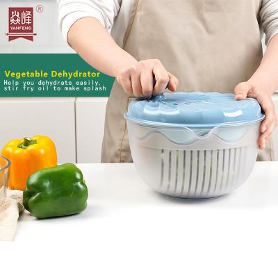 Κίνα Sustainable Sustainable Convenient Plastic Manual Salad Spinner Fruits And Vegetables Dehydr Or Salad Dryer Spinners With Vegetable Basket Household προς πώληση