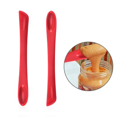 中国 Kitchen Disposable Disposable Instruments Lines Head Silicone Cream Spatula For Mini Cake Cream Scraper Fruit Butter Cake Sauce Pot Spoon 販売のため