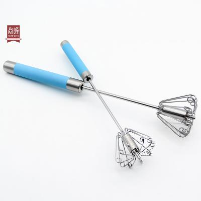 Китай Hot Selling Stainless Steel Semi-automatic Hand Egg Beaters Viable Viable and Cream Mixer Manual Self Turning Egg Beater продается