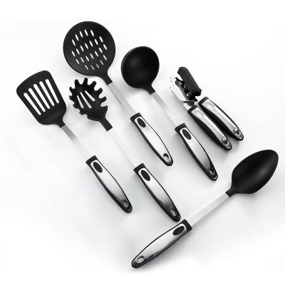 Китай Durable Durable 6 Piece Kitchenware Tool Kitchen Accessories Non-Stick Heat Resistant Stainless Steel Kitchen Utensil Nylon Cooking Set продается