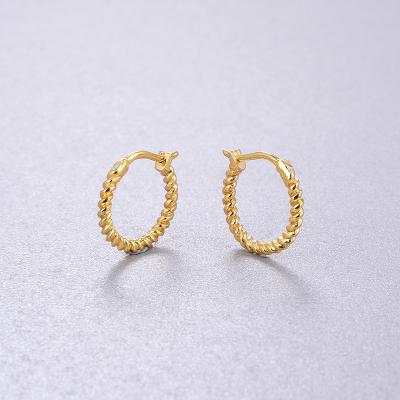 China 2020 new FASHIONABLE gold Mini Spiral Hoop Earrings of S925 Sterling Silver Plated 18k for sale