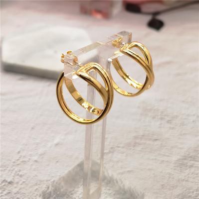 China Insti Cross S925 Sterling Silver Plated 18k Gold FASHIONABLE Eight Point Spiral Stud Earrings for sale