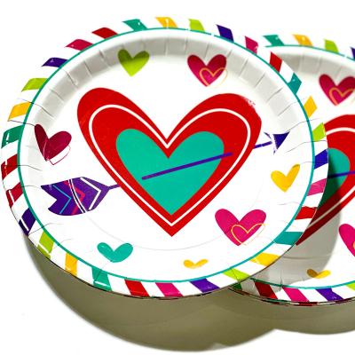 China Colorful Hot Selling Environmental Paper Plate One Special Reusable Paper Plate Disposable Eco-Friendly Paper Plate And Cup Holder for sale