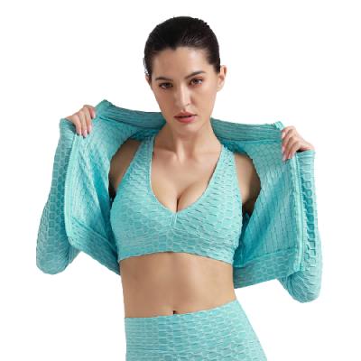 China Breathable Full Zipper Fitness Yoga Wear Tops Fitness Clothing Women Winter Yoga Jacket Seamless Yoga Jacket for sale