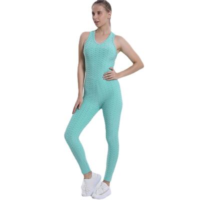 China Hot Selling QUICK DRY Autumn Sports Tights Jogging Clothes Bubble Jacquard Fabric High Quality Gym Women's Overalls for sale